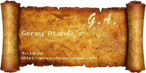 Gerey Atanáz névjegykártya